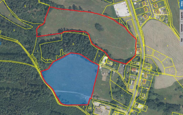 Commercial land 25,365 m2 and 32,642 m2, Mezirolí, Nová Role